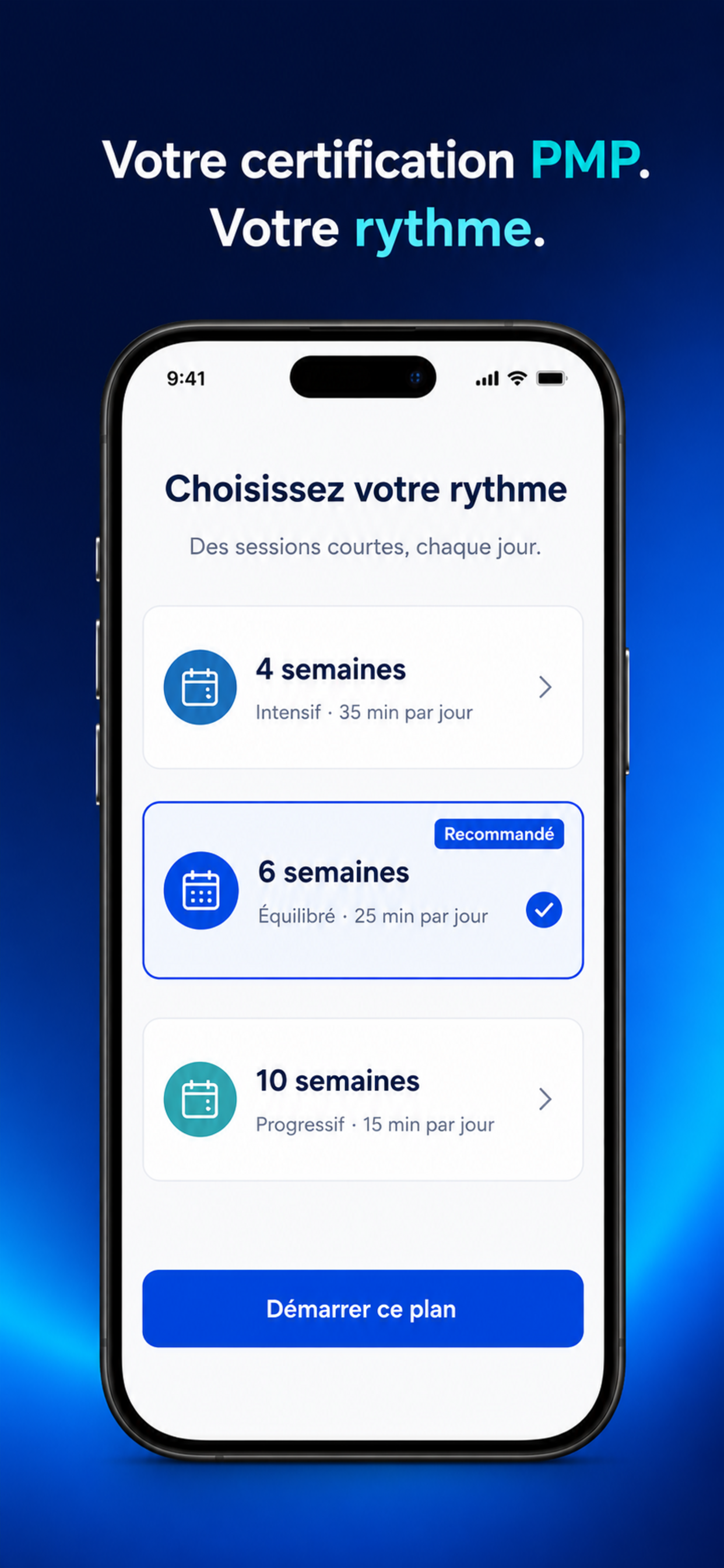 Choix du rythme de préparation dans PMBOOK 8